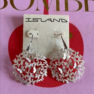 🦋 Sterling Silver Floral Butterfly Earrings •NWT